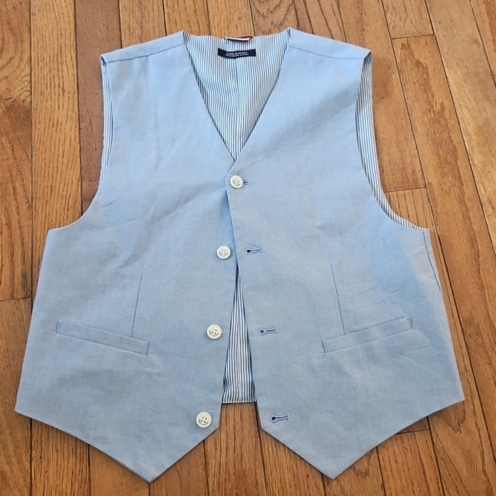 Tommy Hilfiger Light Blue Chambray Suit Vest Sizes Youth Large